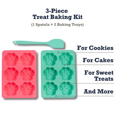 Image showing 6 th Country Living 3 pc. Silicone Treat Baking Kit, 2 Baking Trays, 1 Spatula