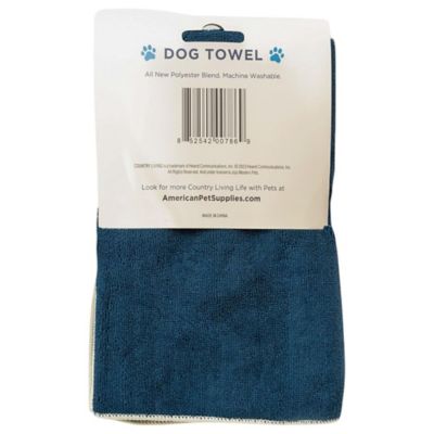 Image showing  Large Marine Blue Microfiber Dog Bath Towel, Quick Drying, Absorbent and Durable