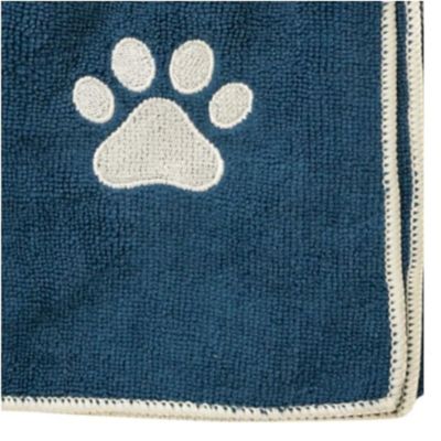 Image showing  Large Marine Blue Microfiber Dog Bath Towel, Quick Drying, Absorbent and Durable
