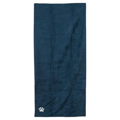 Image showing  Large Marine Blue Microfiber Dog Bath Towel, Quick Drying, Absorbent and Durable