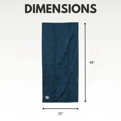 Image showing  Large Marine Blue Microfiber Dog Bath Towel, Quick Drying, Absorbent and Durable