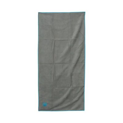 Image showing  Large Gray and Teal Microfiber Dog Bath Towel, Quick Drying, Absorbent and Durable