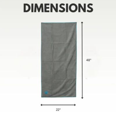 Image showing  Large Gray and Teal Microfiber Dog Bath Towel, Quick Drying, Absorbent and Durable