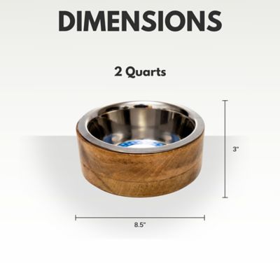 Image showing  Eco Friendly Cylindrical Mango Wood Dog Bowl