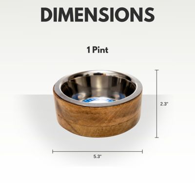 Image showing  Eco Friendly Cylindrical Mango Wood Dog Bowl