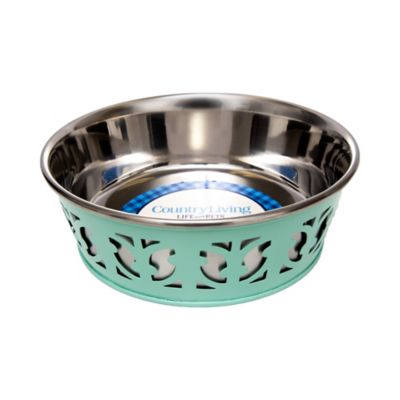 Image showing  Eco Friendly Farmhouse Style Stainless Steel Dog Bowl, 2 ct.
