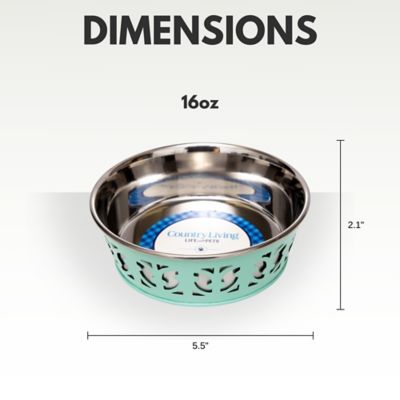 Image showing  Eco Friendly Farmhouse Style Stainless Steel Dog Bowl, 2 ct.