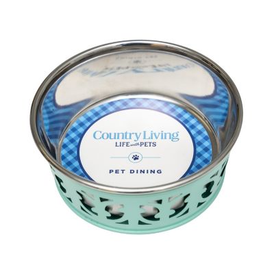 Image showing  Eco Friendly Farmhouse Style Stainless Steel Dog Bowl, 2 ct.