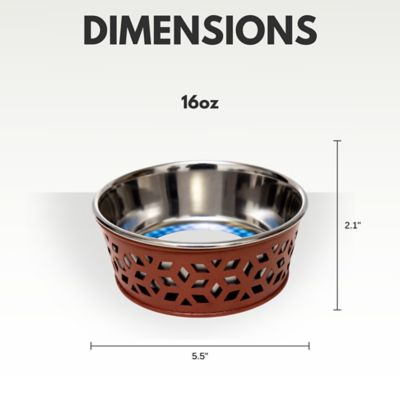 Image showing  Eco Friendly Farmhouse Style Stainless Steel Dog Bowl, 2 ct.
