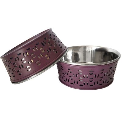 Image showing  Eco Friendly Farmhouse Style Stainless Steel Dog Bowl, 2 ct.