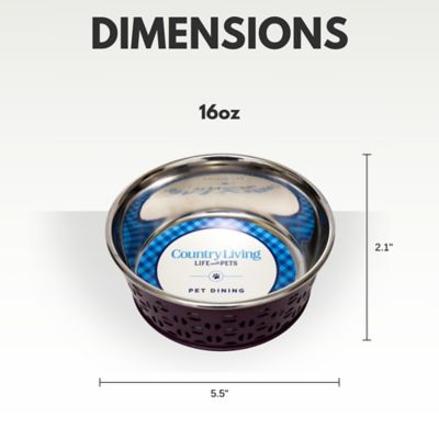 Image showing  Eco Friendly Farmhouse Style Stainless Steel Dog Bowl, 2 ct.