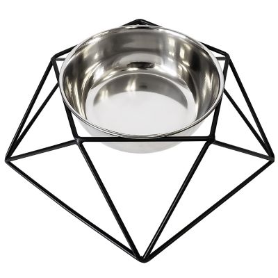 Country Living Elevated Dog Bowl Modern Artisan Geometric Design, Single Pet Feeder