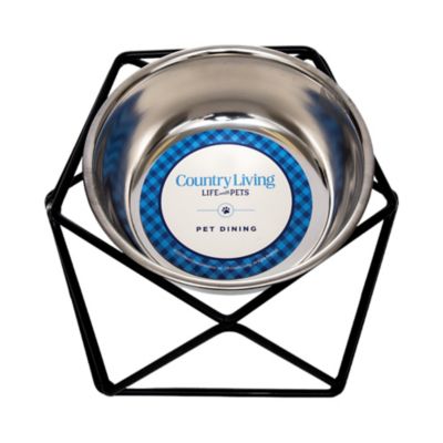 Image showing  Elevated Dog Bowl Modern Artisan Geometric Design, Single Pet Feeder