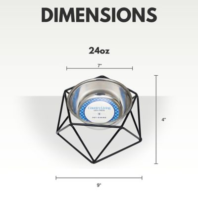 Image showing  Elevated Dog Bowl Modern Artisan Geometric Design, Single Pet Feeder