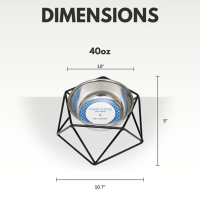 Image showing  Elevated Dog Bowl Modern Artisan Geometric Design, Single Pet Feeder