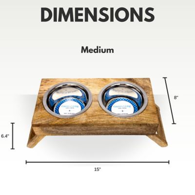Image showing 5 th Country Living Classic Elevated Wood Pet Feeder