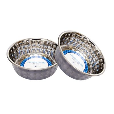 Image showing  Eco Chic Hammered Stainless Steel Dog Bowl