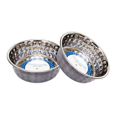 Country Living Eco Chic Hammered Stainless Steel Dog Bowl