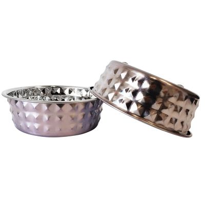 Image showing  Eco Chic Hammered Stainless Steel Dog Bowl
