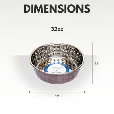 Image showing 5 th Country Living Eco Chic Hammered Stainless Steel Dog Bowl