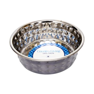 Image showing  Eco Chic Hammered Stainless Steel Dog Bowl