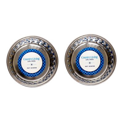 Image showing 1 th Country Living Eco Chic Hammered Stainless Steel Dog Bowl