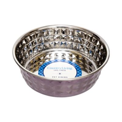 Image showing 4 th Country Living Eco Chic Hammered Stainless Steel Dog Bowl