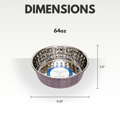 Image showing 6 th Country Living Eco Chic Hammered Stainless Steel Dog Bowl