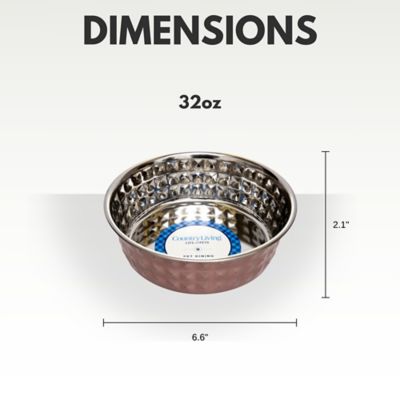 Image showing  Eco Chic Hammered Stainless Steel Dog Bowl