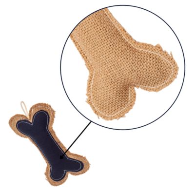 Image showing  Jean Leather Jute Bone Pillow Dog Chew Toy