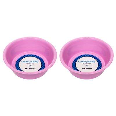 Image showing  Set of 2 Non-Slip durable Powder Coated Stainless Steel Heavy Dog Bowls