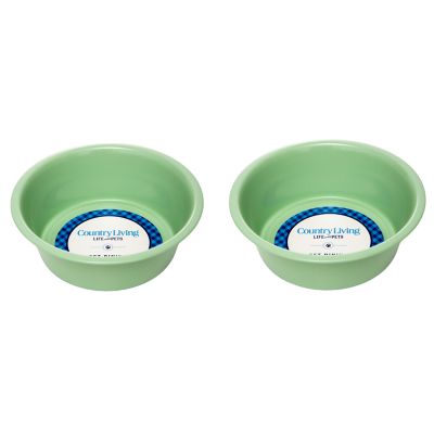 Image showing  Set of 2 Non-Slip durable Powder Coated Stainless Steel Heavy Dog Bowls