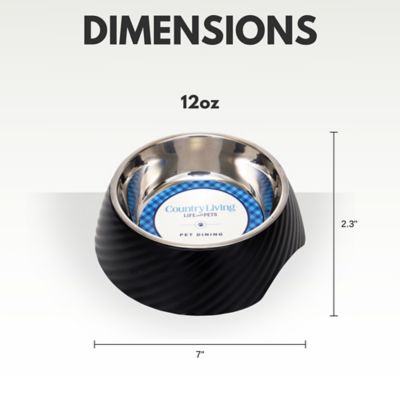 Image showing  Enhanced Stainless Steel Dog Bowl with Twill Melamine Stand