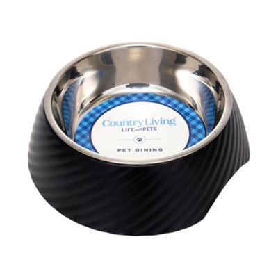 Image showing  Enhanced Stainless Steel Dog Bowl with Twill Melamine Stand