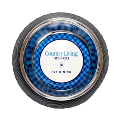 Image showing  Enhanced Stainless Steel Dog Bowl with Twill Melamine Stand