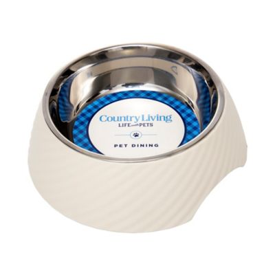 Image showing  Enhanced Stainless Steel Dog Bowl with Twill Melamine Stand