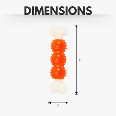 Image showing  Durable TPR Nylon Dog Bone Chew Toy, Orange