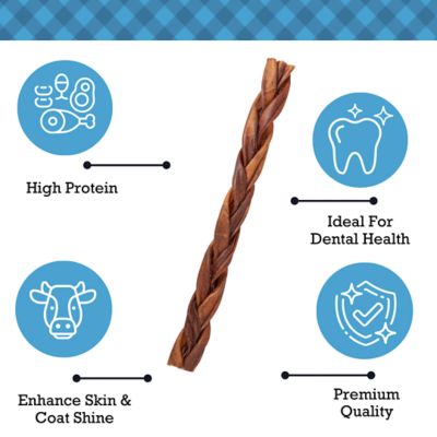 Image showing  12 in. Braided Collagen Sticks, Premium All Natural, 10 pk.