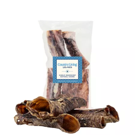 Country Living 6 in Beef Trachea Dog Treats 100% Natural Pack of 5. Dog Bones Rawhide & Rawhide Alternative