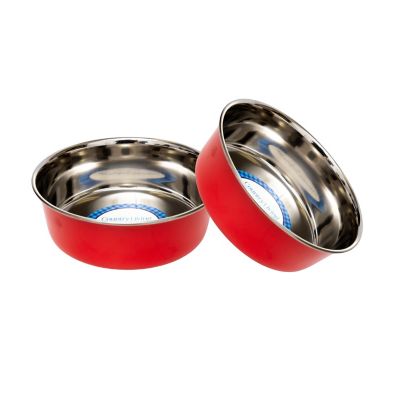 Country Living Set of 2 Heavy Gauge Stainless Steel Dog Bowls