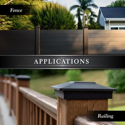 Image showing  6 x 6 Black Aluminum Post Cap