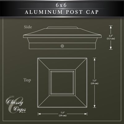 Image showing 6 th Classy Caps 6 x 6 White Aluminum Post Cap