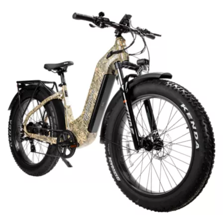 Young Electric E Scout Pro Step Through Fat Tire Off-Road Electric Bike 750W 48V 20Ah Desert Camo Electric Bikes