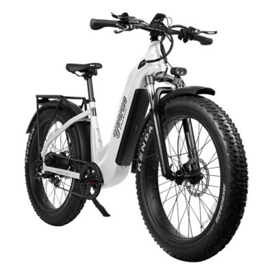 Young Electric E Scout Pro Step Through Electric Off Road Fat Tire Bike, 750W 48V20Ah White