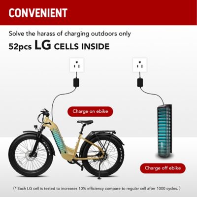 Image showing  E Scout Pro Step Through Electric Off Road Fat Tire Bike, 750W 48V20Ah Reed Yellow