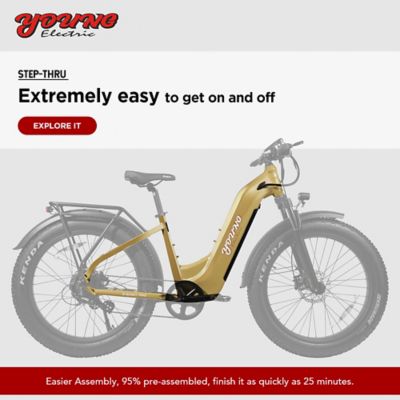 Image showing  E Scout Pro Step Through Electric Off Road Fat Tire Bike, 750W 48V20Ah Reed Yellow
