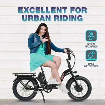 Image showing  E Urban Folding E Bike, 500W Front Motor, 48V 10Ah, 3 Ihg, Ink Black