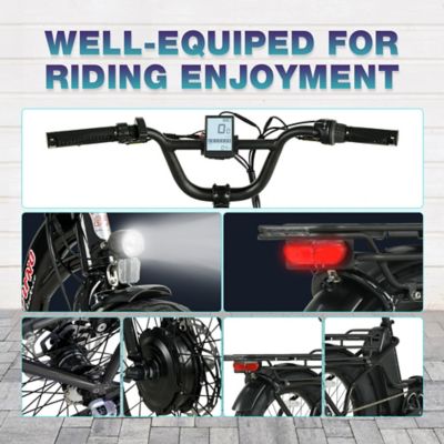 Image showing 6 th Young Electric E Urban Folding E Bike, 500W Front Motor, 48V 10Ah, 3 Ihg, Ink Black