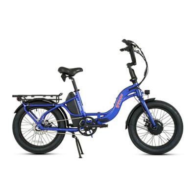 Young Electric E Urban Folding E Bike, 500W Front Motor, 48V 10Ah, 3 Ihg, Intense Blue