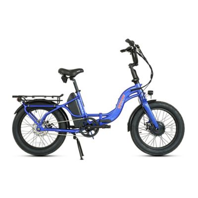 Young Electric E Urban Pro Folding E Bike, 500W Front Motor, 48V 15Ah, 7 Ihg, Torque Sensor, Intense Blue